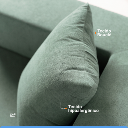 Poltrona Comfy Multifuncional com Porta-Copos Tecido Bouclé