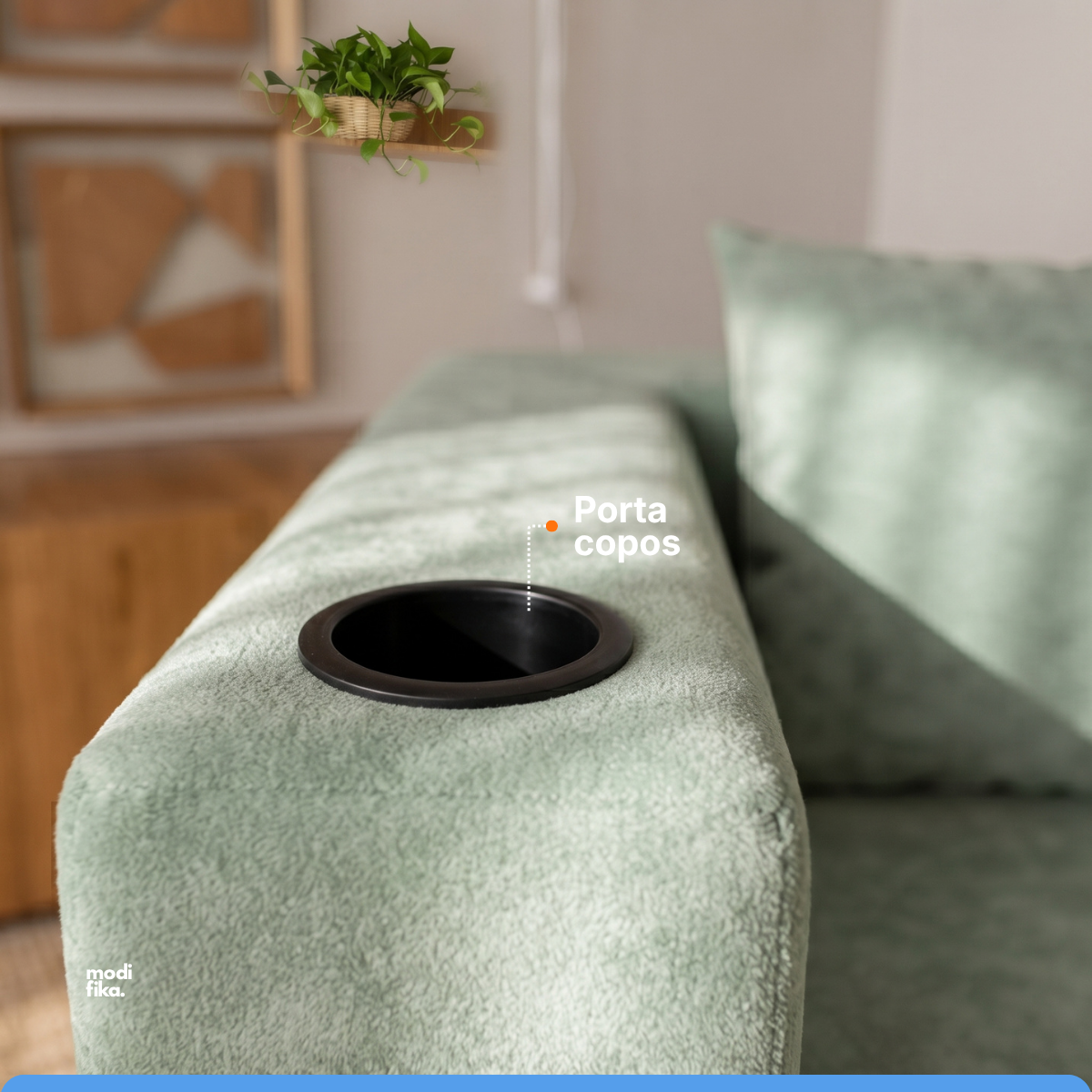 Poltrona Comfy Multifuncional com Porta-Copos Tecido Bouclé