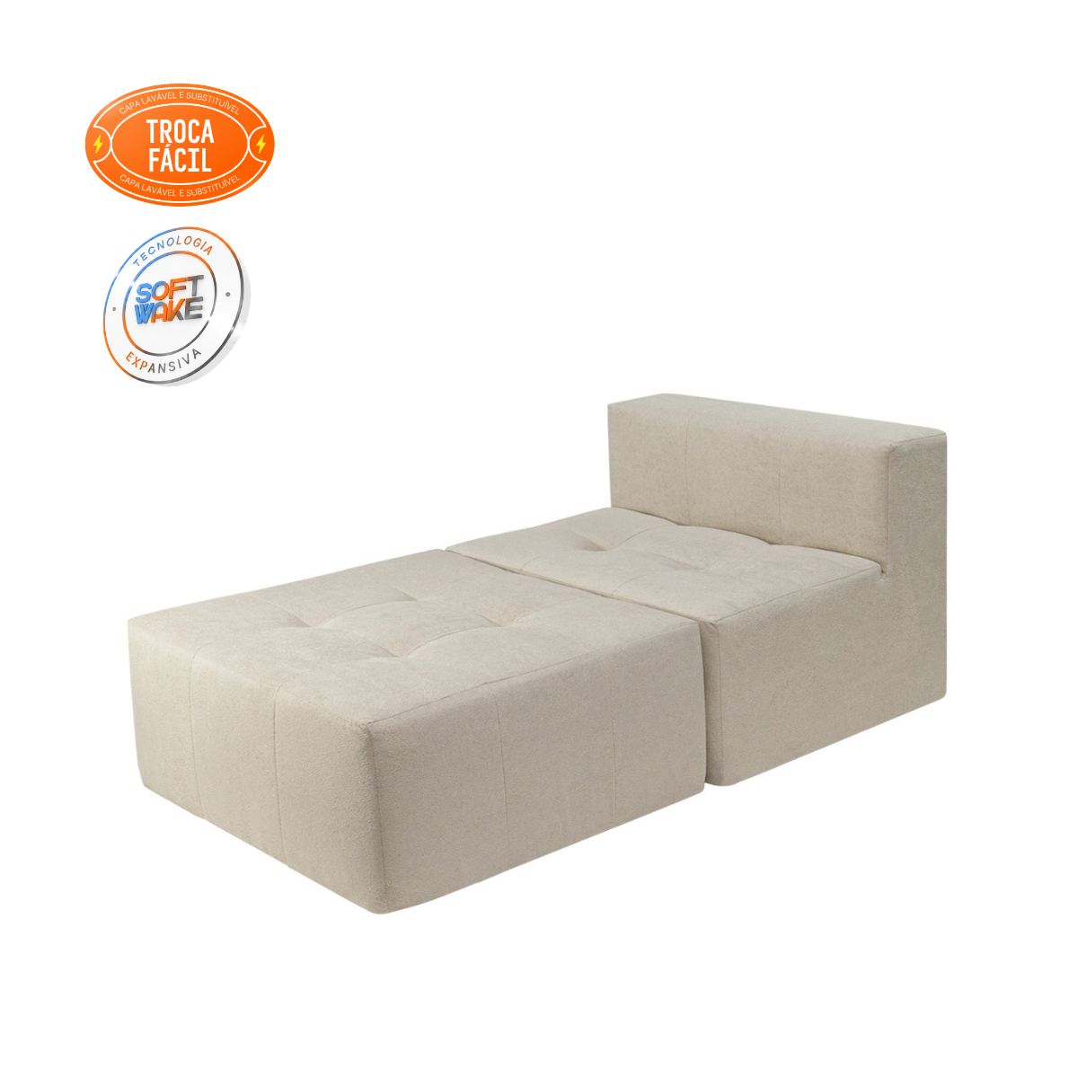 Sofá Modular Selano 2 Módulos com Capa Removível Modifika — imagem adicional 15
