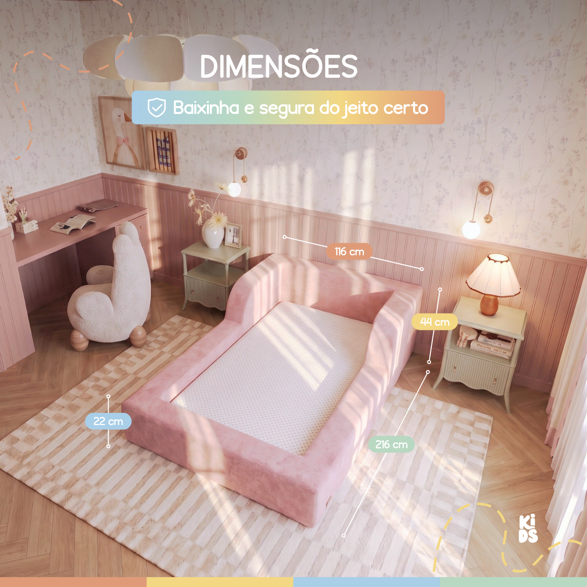 Cama Montessoriana Infantil Amori Solteiro 100% Espuma