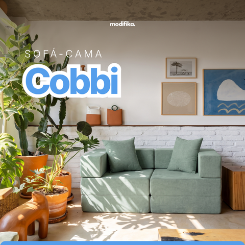 Sofá-Cama Cobbi 2 Lugares Casal com Capa Removível