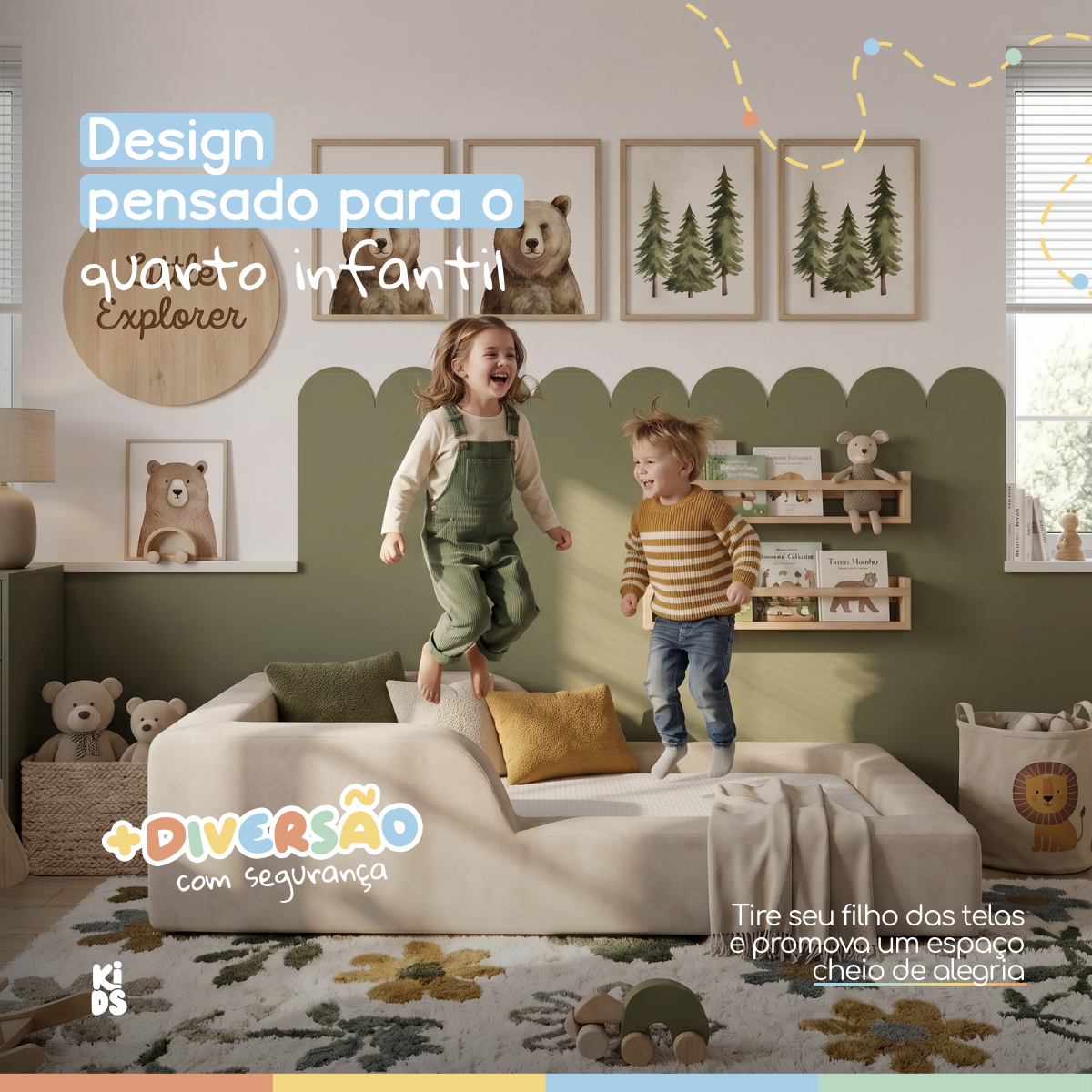 Cama Montessoriana Infantil Amori Mini 100% Espuma