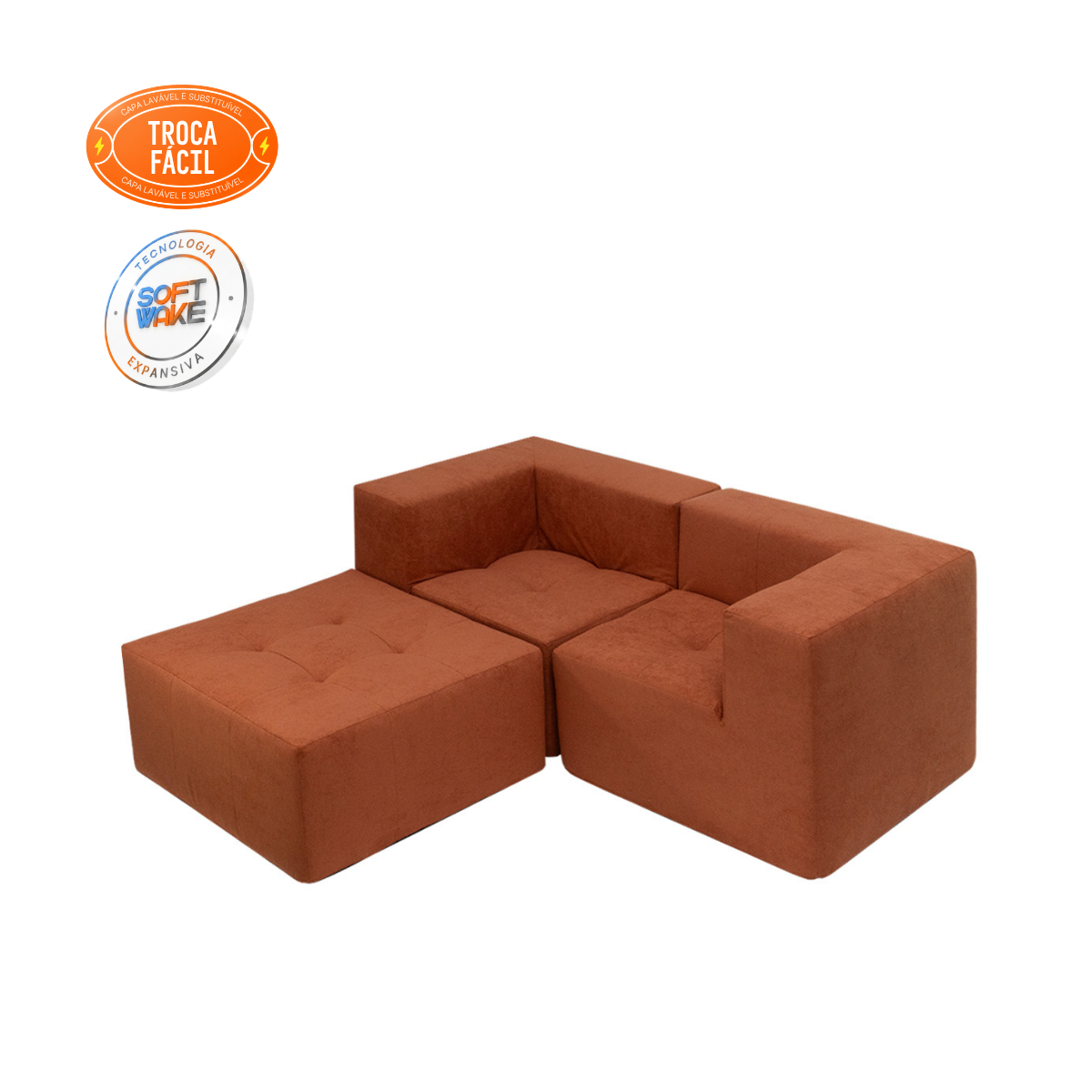 Sofá Modular Selano 3 Módulos com Capa Removível Modifika — imagem adicional 55