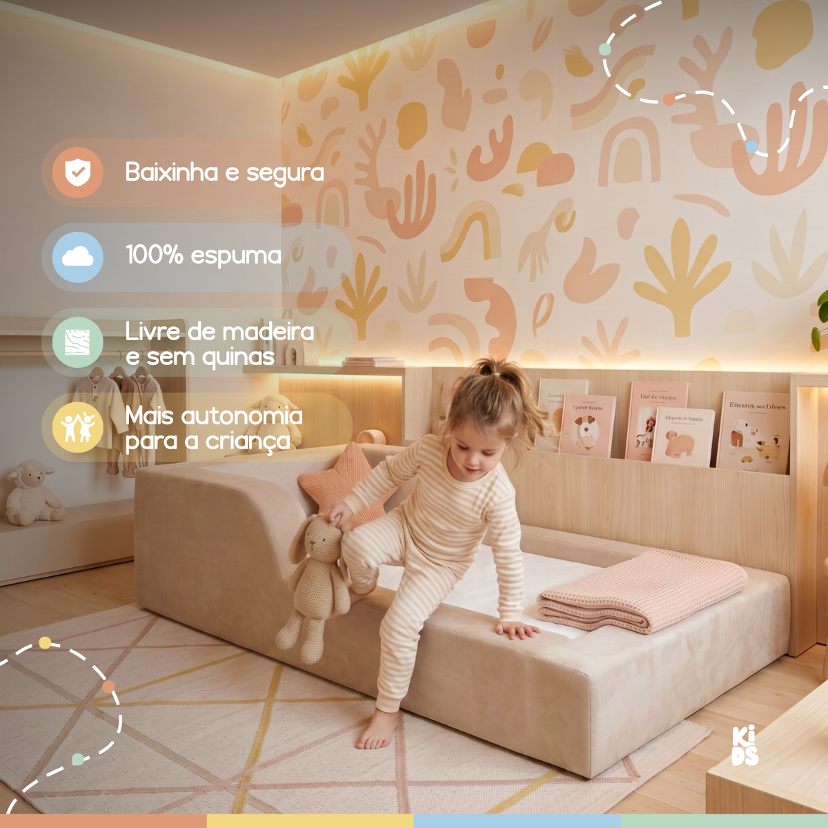 Cama Montessoriana Infantil Amori Mini 100% Espuma