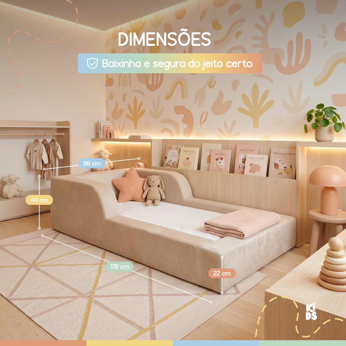 Cama Montessoriana Infantil Amori Mini 100% Espuma