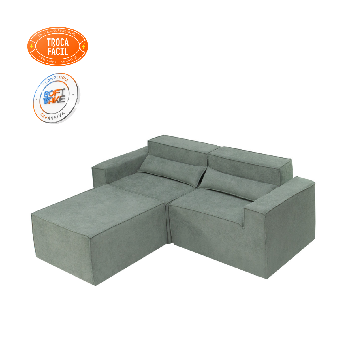 Sofá Modular Paladium 3 Módulos com Capa Removível - imagem 35 | Modifika