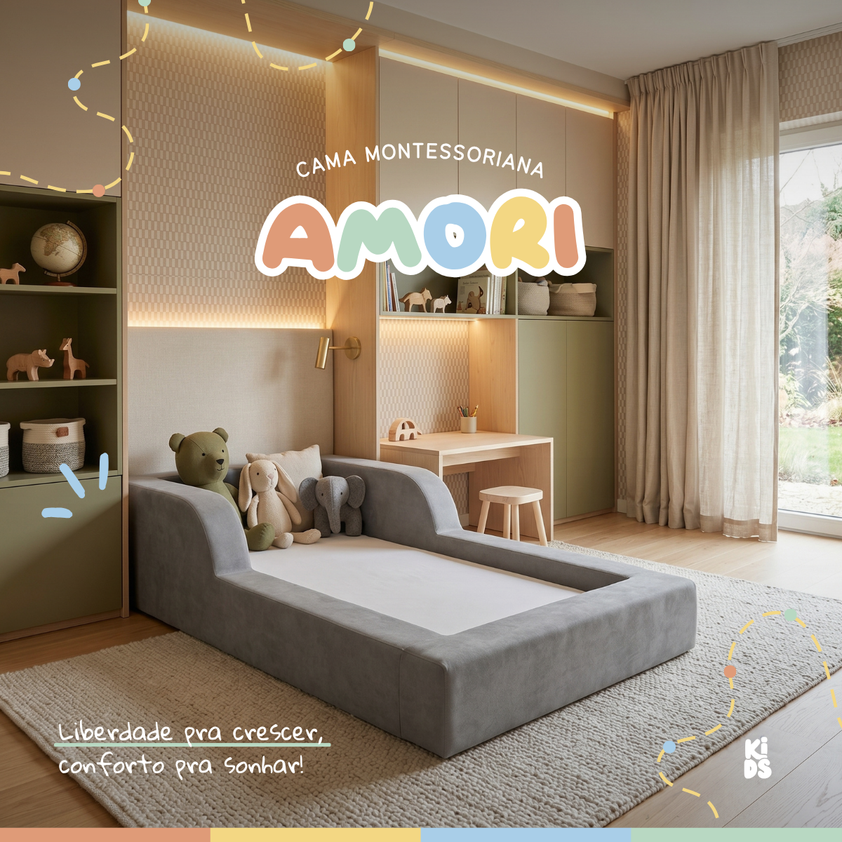 Cama Montessoriana Infantil Amori Mini 100% Espuma