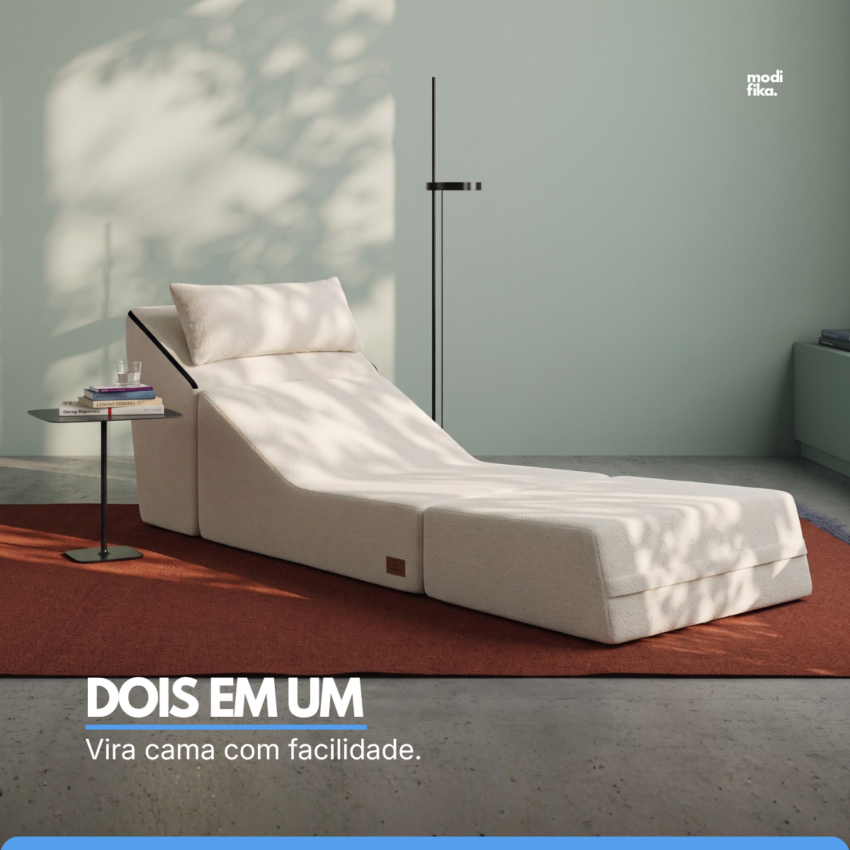 Poltrona Lovy Multifuncional 2 em 1 Tecido Bouclé