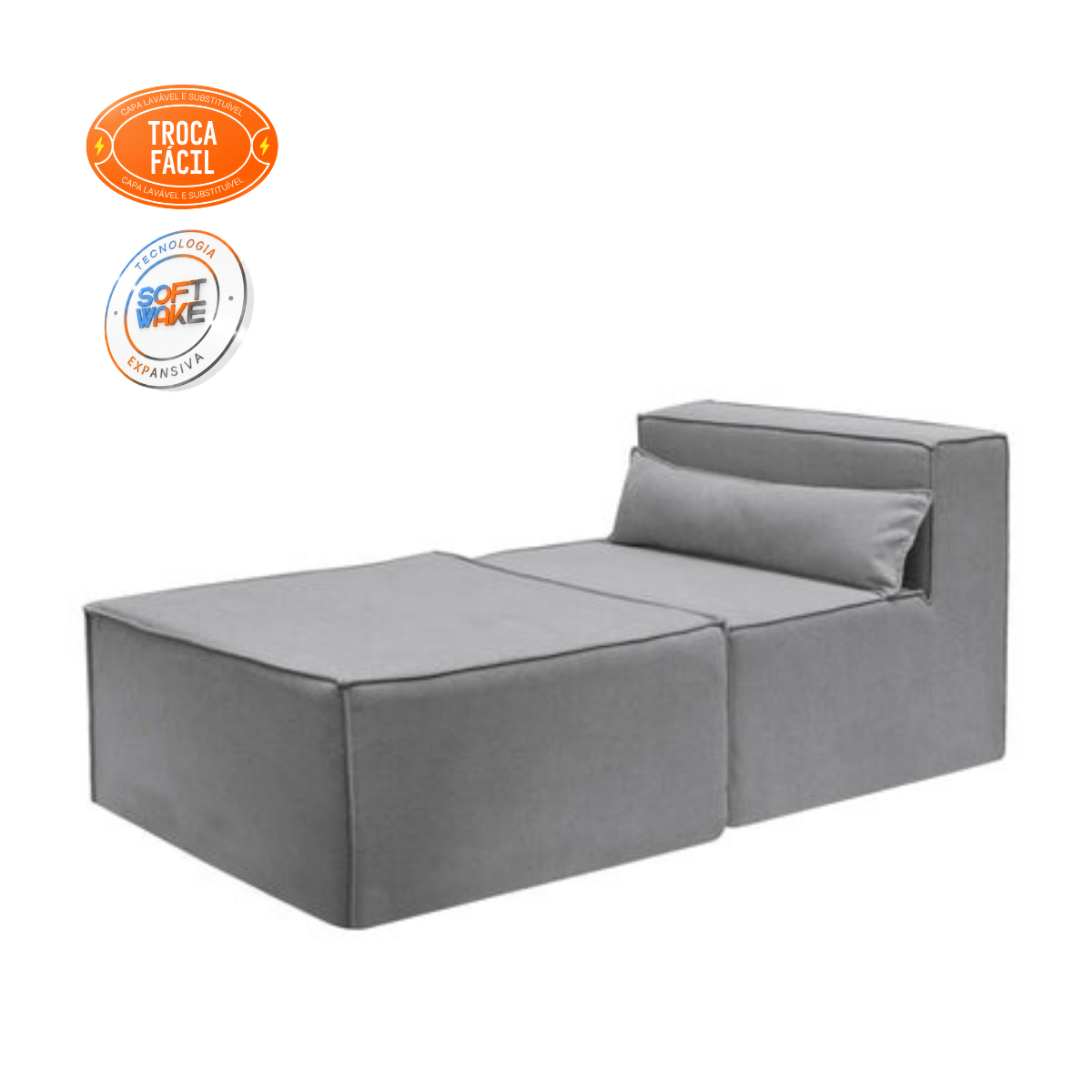 Sofá Modular Paladium 2 Módulos com Capa Removível Modifika — imagem 48