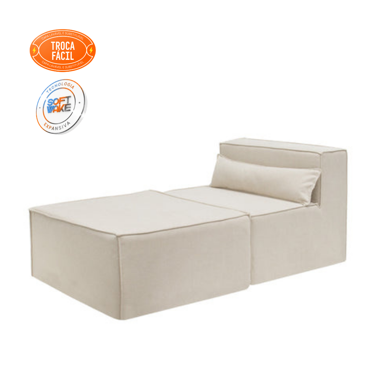 Sofá Modular Paladium 2 Módulos com Capa Removível Modifika — imagem 26