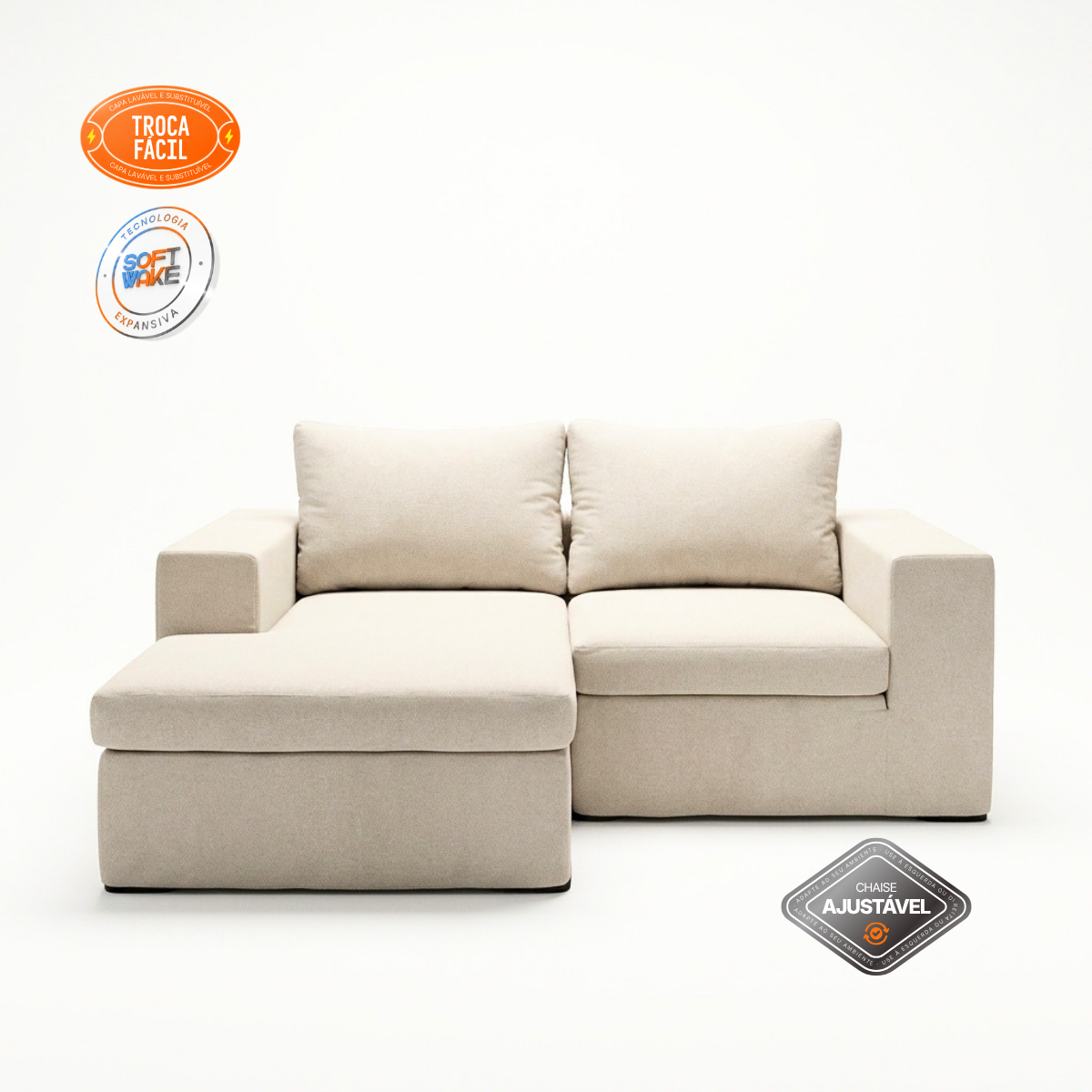 Kit Sofá Modular Sensi 2 Módulos com Chaise e Canto Modifika — imagem adicional 7