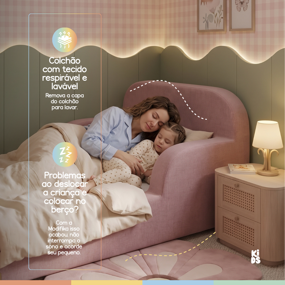Cama Montessoriana Infantil Pluma Solteiro 100% Espuma