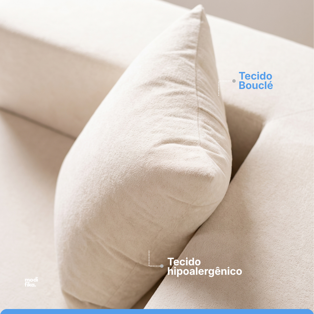 Poltrona Comfy Multifuncional com Porta-Copos Tecido Bouclé