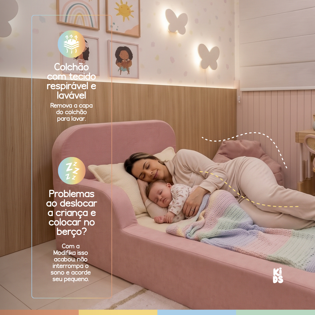 Cama Montessoriana Infantil Lumi Mini 178 cm 100% Espuma