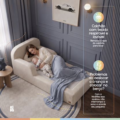 Cama Montessoriana Infantil Pluma Solteiro 100% Espuma - Sem Colchão - Bege Escuro | Modifika