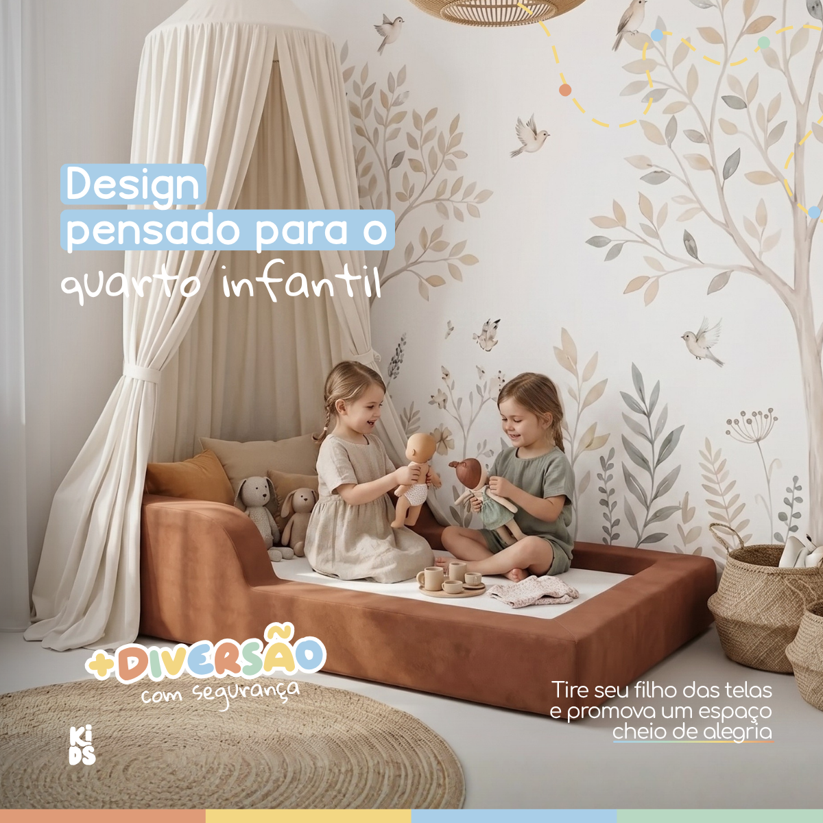 Cama Montessoriana Infantil Amori Mini 100% Espuma