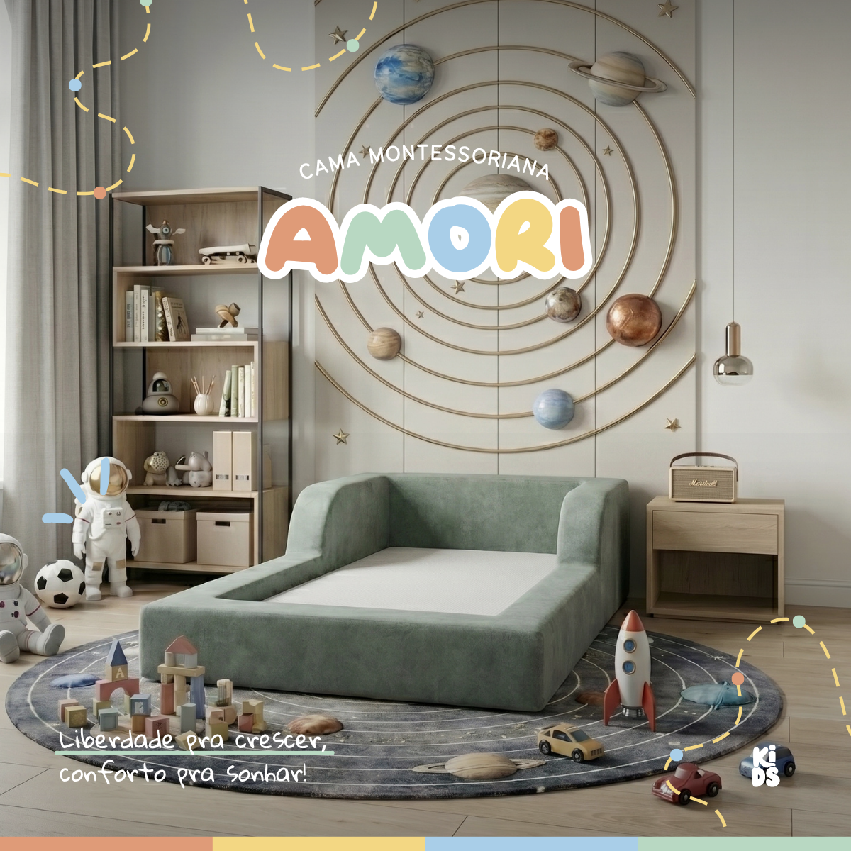 Cama Montessoriana Infantil Amori Mini 100% Espuma