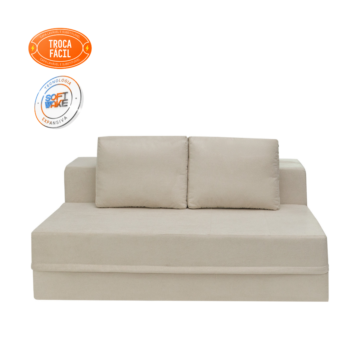 Sofá-Cama Carbono 3 Lugares Casal com Capa Removível - imagem 18 | Modifika
