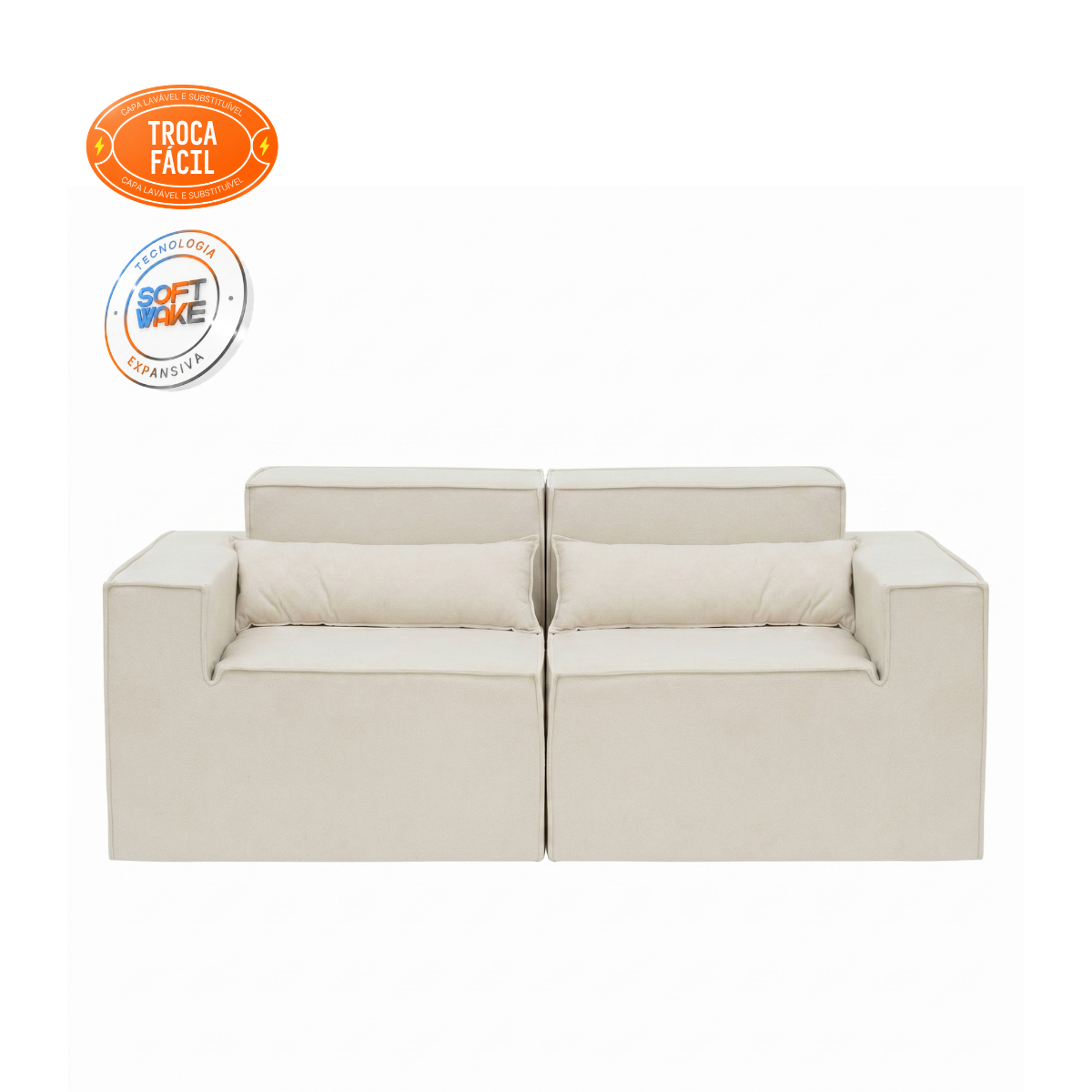 Kit Sofá Modular Paladium 2 Módulos com Braço Direito e Esquerdo Modifika — imagem 14