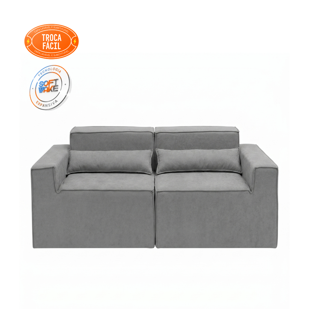Kit Sofá Modular Paladium 2 Módulos com Braço Direito e Esquerdo Modifika — imagem 44