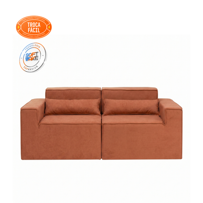 Kit Sofá Modular Paladium 2 Módulos com Braço Direito e Esquerdo Modifika — Cinza