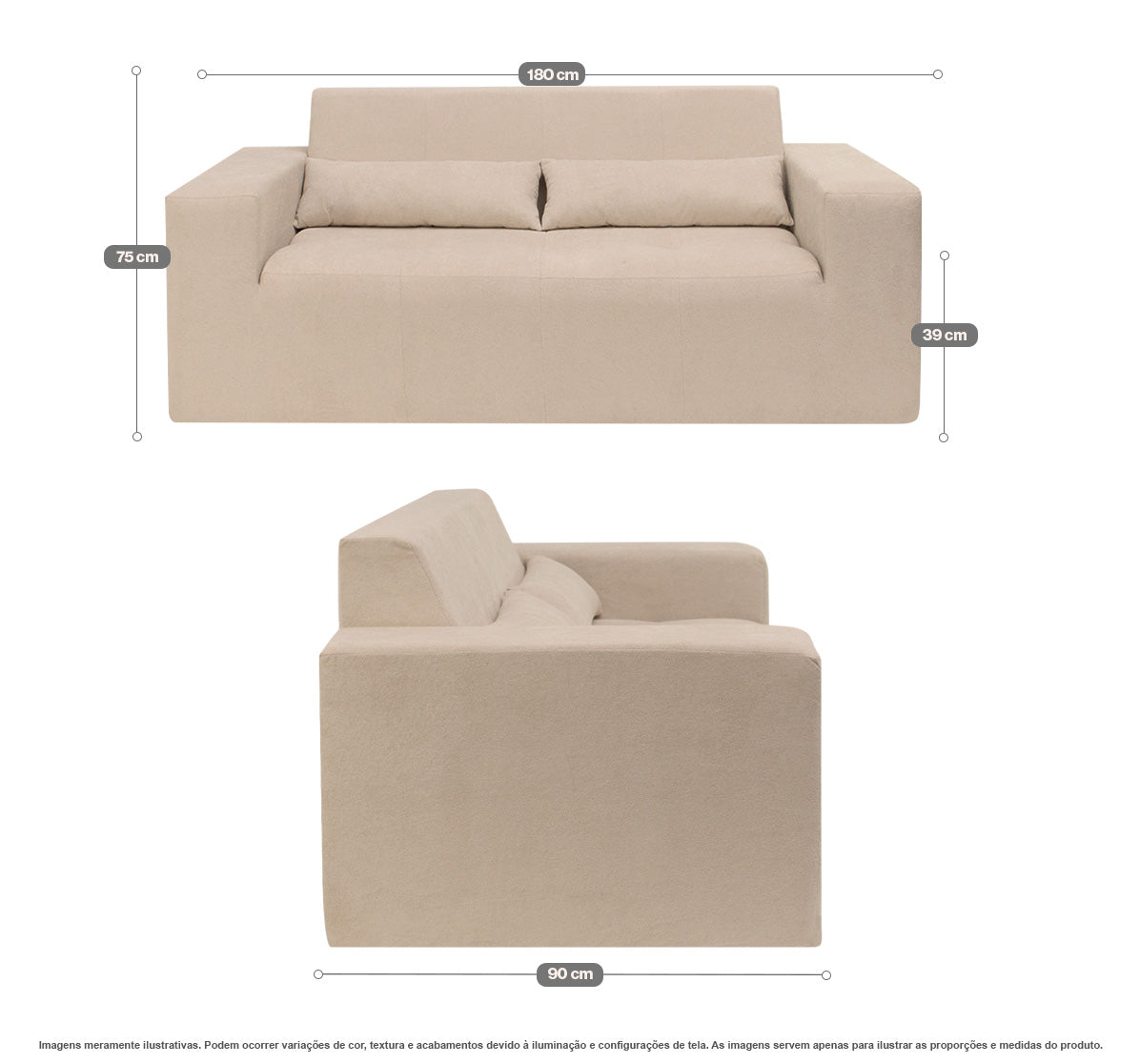 Sofá Compacto Oxy 2 Lugares com Capa Removível - imagem 10 | Modifika