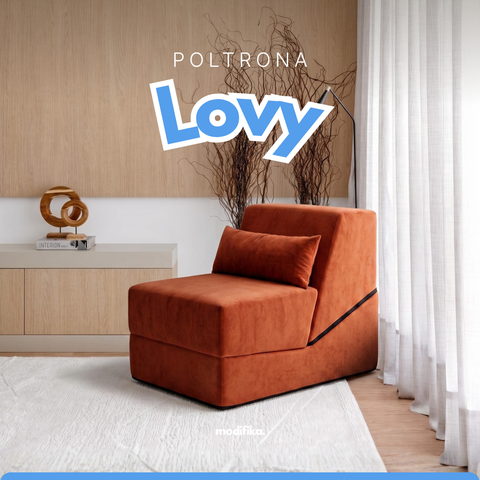 Poltrona Lovy Multifuncional 2 em 1 Tecido Bouclé