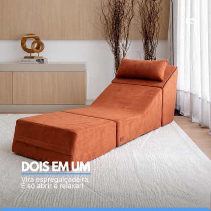 Poltrona Lovy Multifuncional 2 em 1 Tecido Bouclé