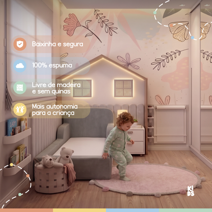 Cama Montessoriana Infantil Lumi Solteiro 216 cm 100% Espuma