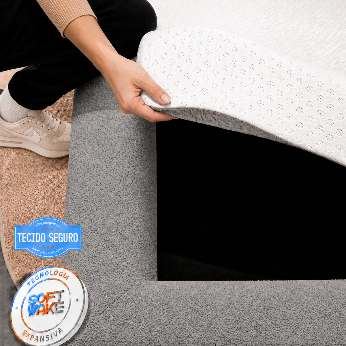 Cama Montessoriana Infantil Pluma Solteiro 100% Espuma | Modifika
