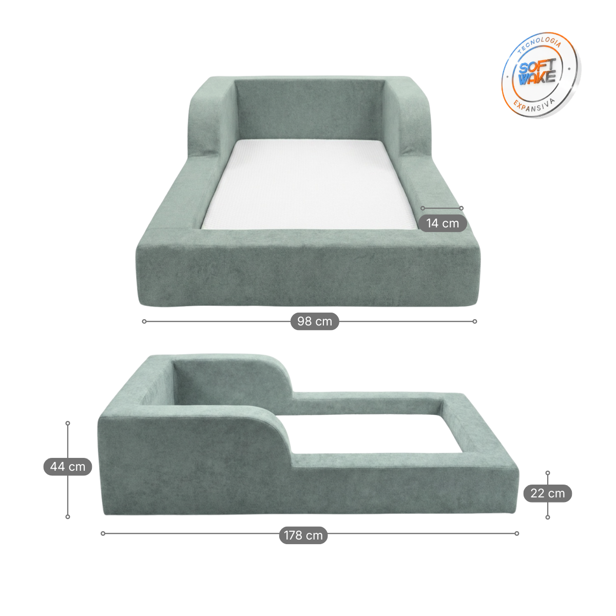 Cama Montessori Infantil Amori Mini 100% Espuma Modifika — imagem adicional 2