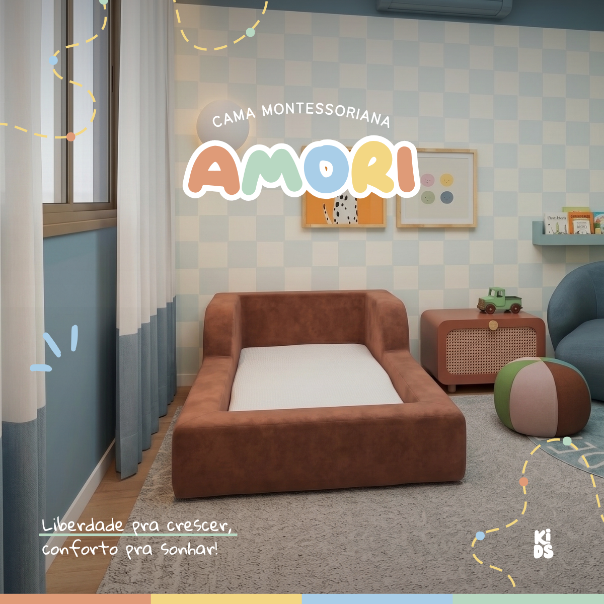 Cama Montessoriana Infantil Amori Solteiro 100% Espuma