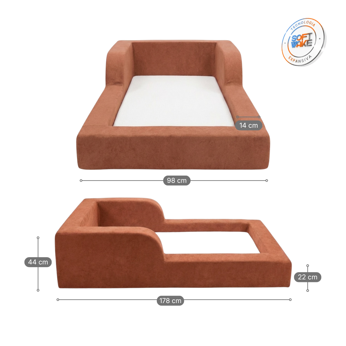 Cama Montessori Infantil Amori Mini 100% Espuma Modifika — imagem adicional 44