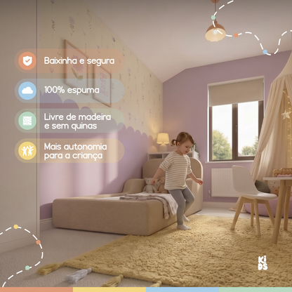 Cama Montessoriana Infantil Lumi Solteiro 216 cm 100% Espuma