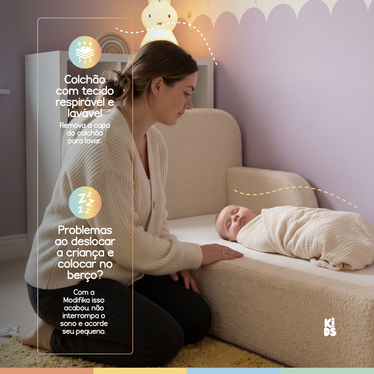 Cama Montessoriana Infantil Lumi Solteiro 216 cm 100% Espuma