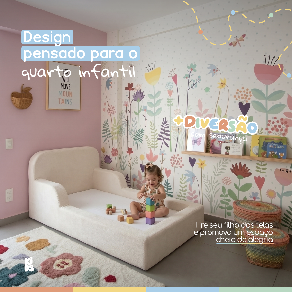 Cama Montessoriana Infantil Lumi Solteiro 216 cm 100% Espuma
