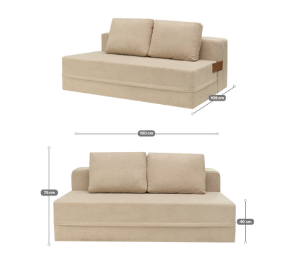 Sofá-Cama Carbono 3 Lugares Casal