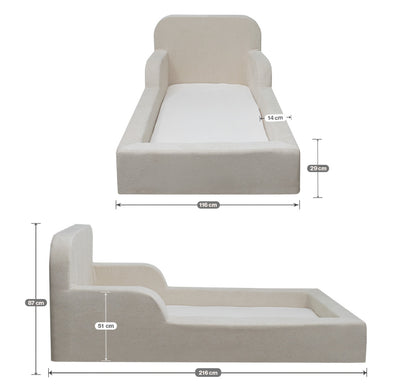 Cama Montessoriana Lumi Modifika Solteiro com Colchão Incluso 218cm