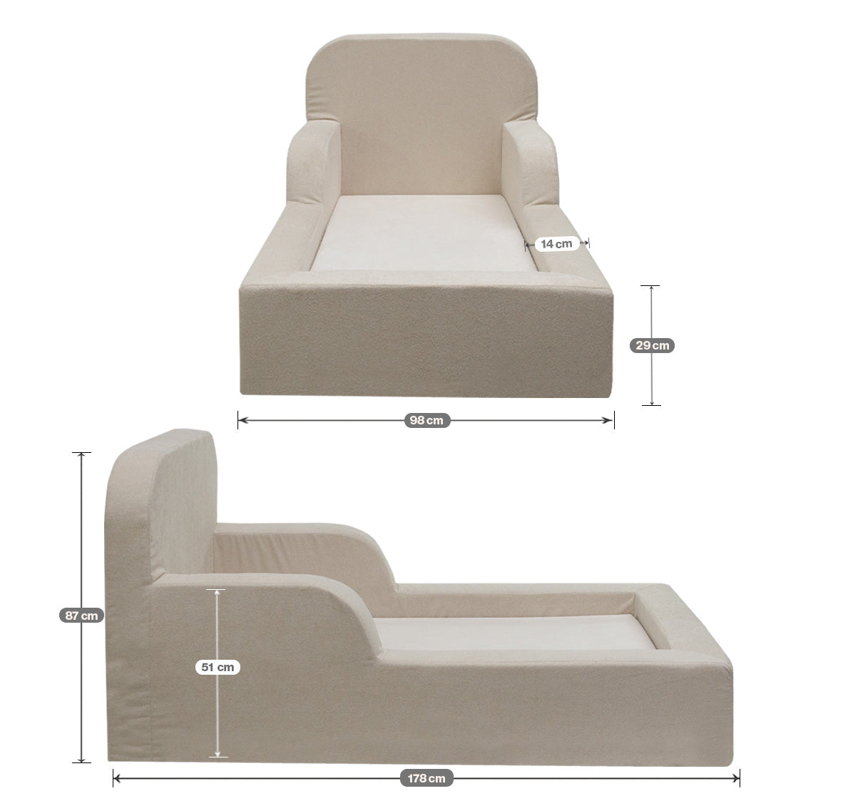 Mini Cama Montessoriana Lumi Com Colchão 178cm