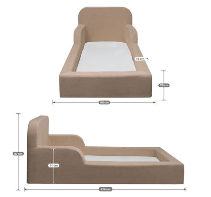 Cama Montessoriana Lumi Modifika Solteiro com Colchão Incluso 218cm