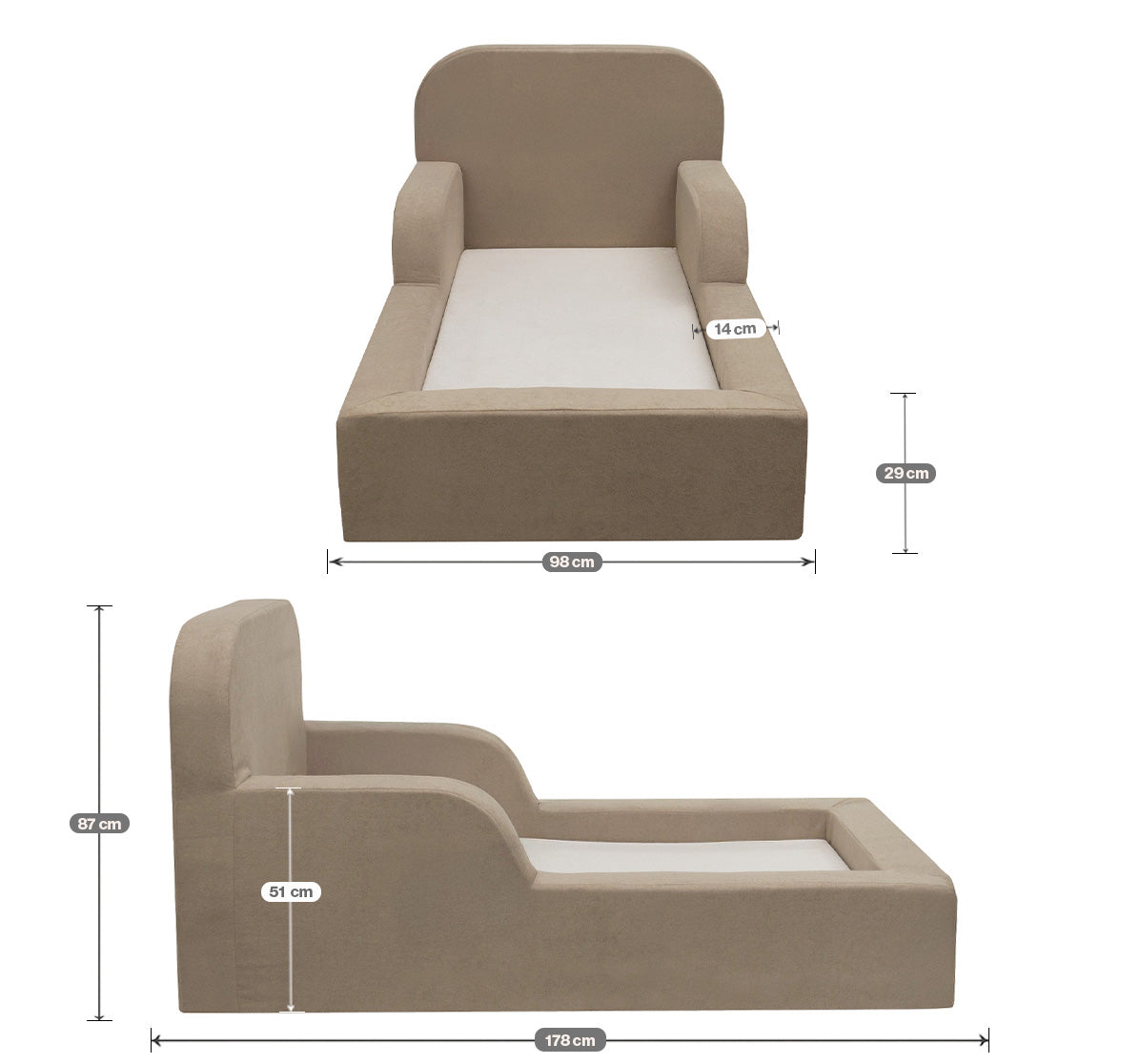 Mini Cama Montessoriana Lumi Com Colchão 178cm