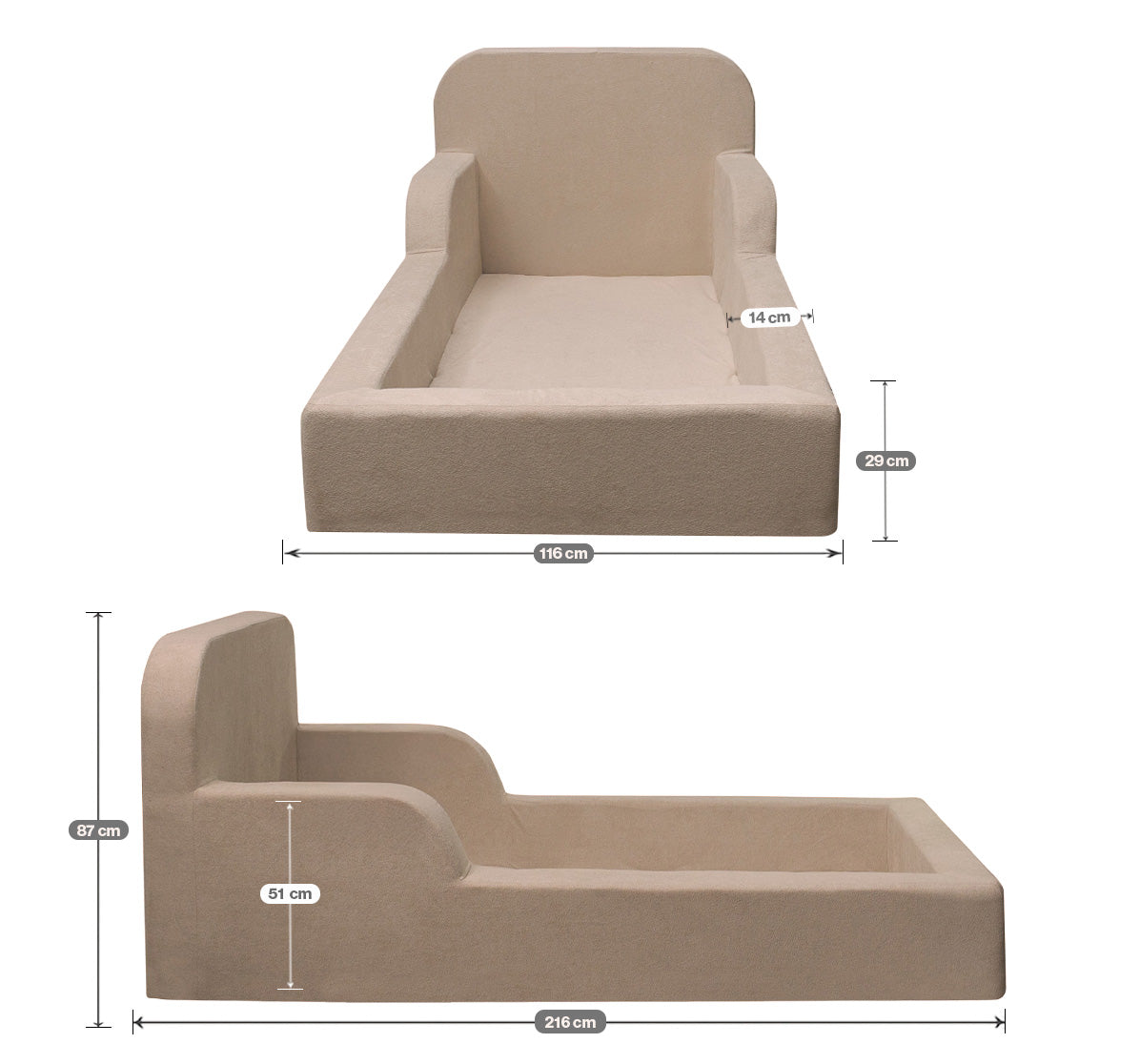 Cama Montessoriana Lumi Modifika Solteiro sem Colchão Incluso 218cm