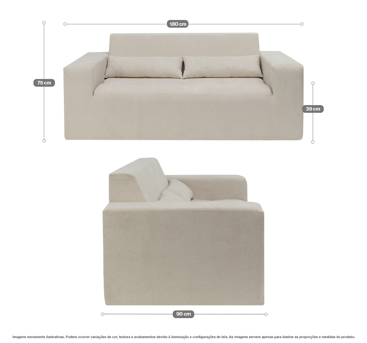 Sofá Compacto Oxy 2 Lugares com Capa Removível - imagem 21 | Modifika