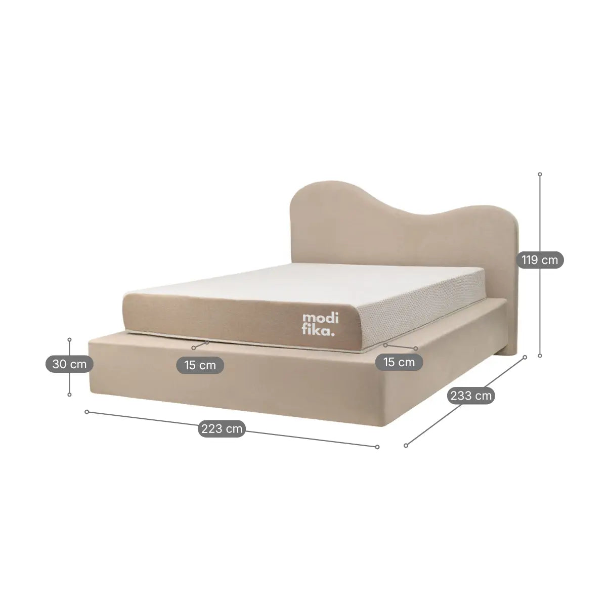 Kit Cabeceira Curve Estofada com Capa para Box