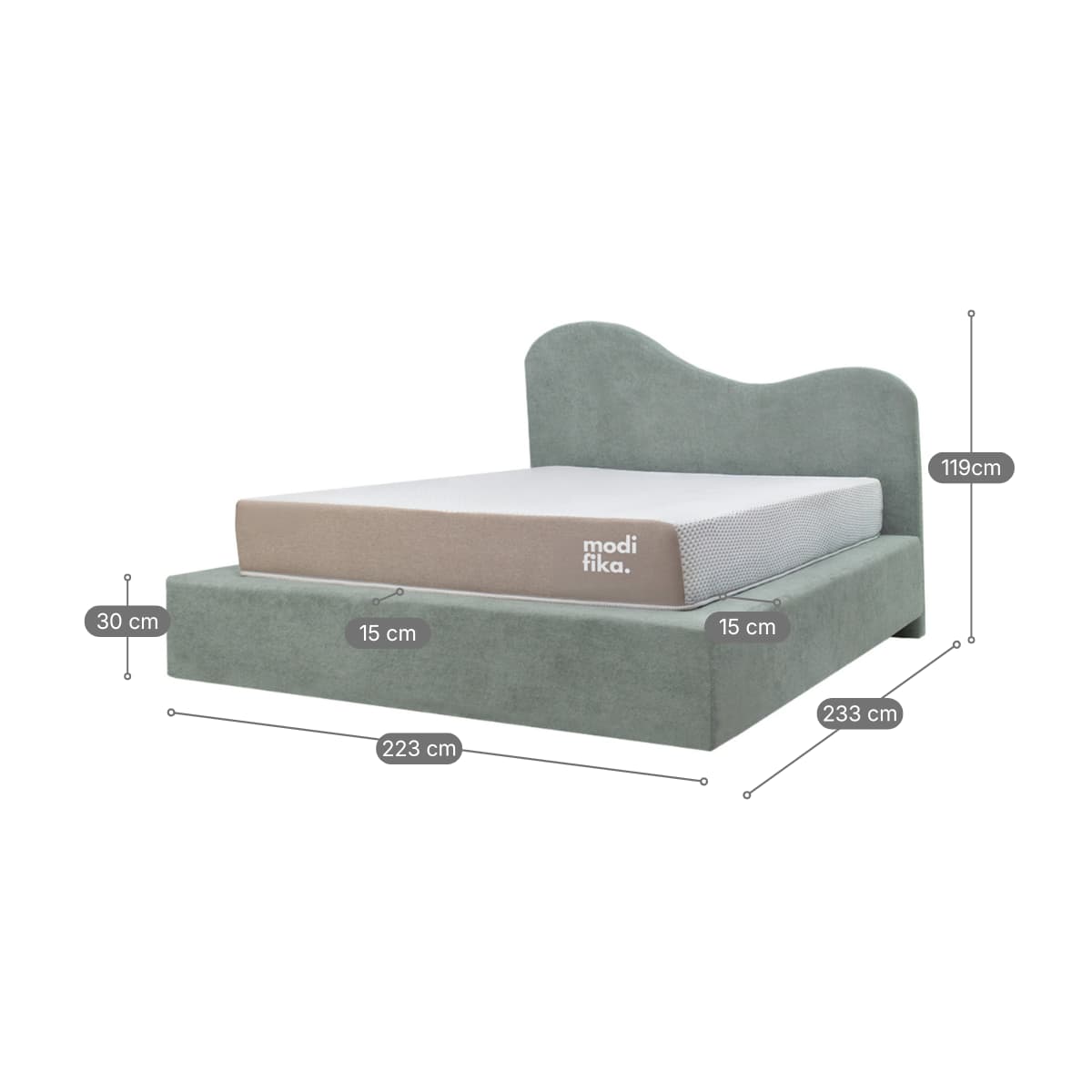 Kit Cabeceira Curve Estofada com Capa para Box