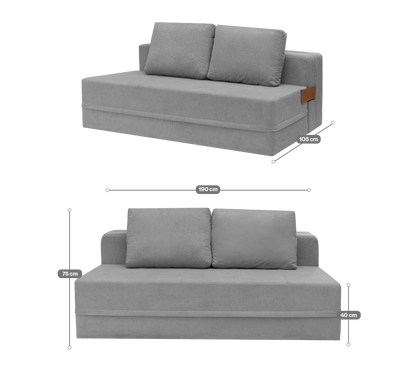 Sofá-Cama Carbono 3 Lugares Casal