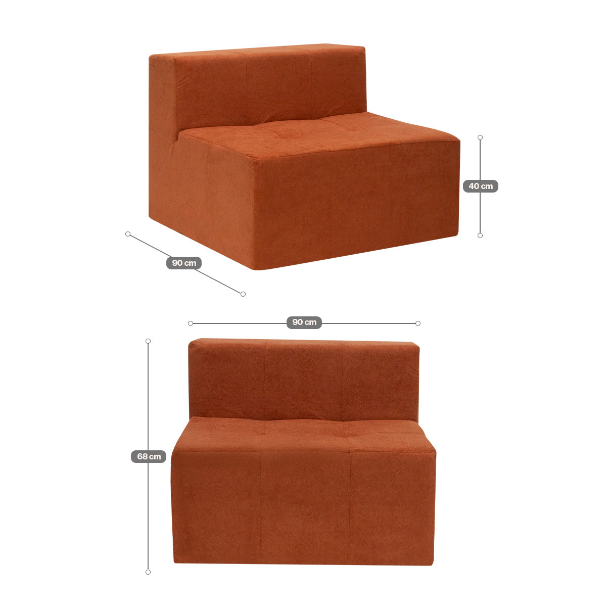 Sofá Selano 2 Módulos Modular