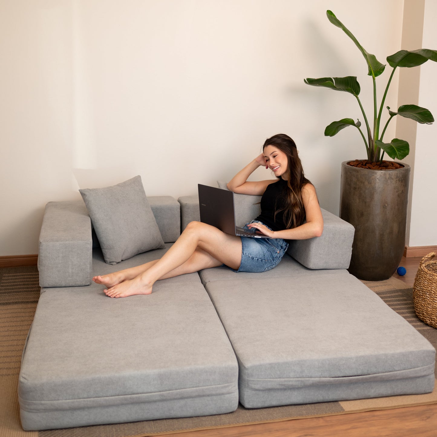 Sofá-Cama Cobbi 2 Lugares Modulado Casal