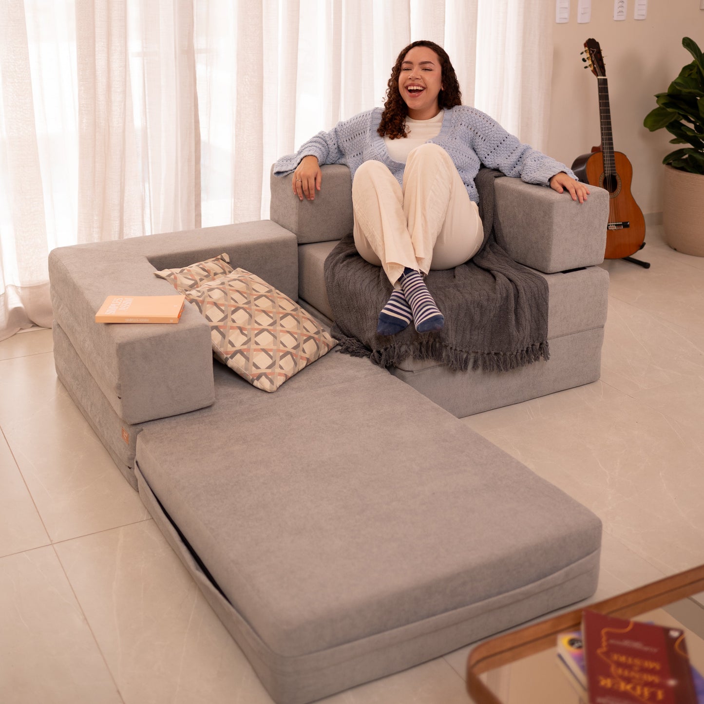 Sofá-Cama Cobbi 2 Lugares Modulado Casal