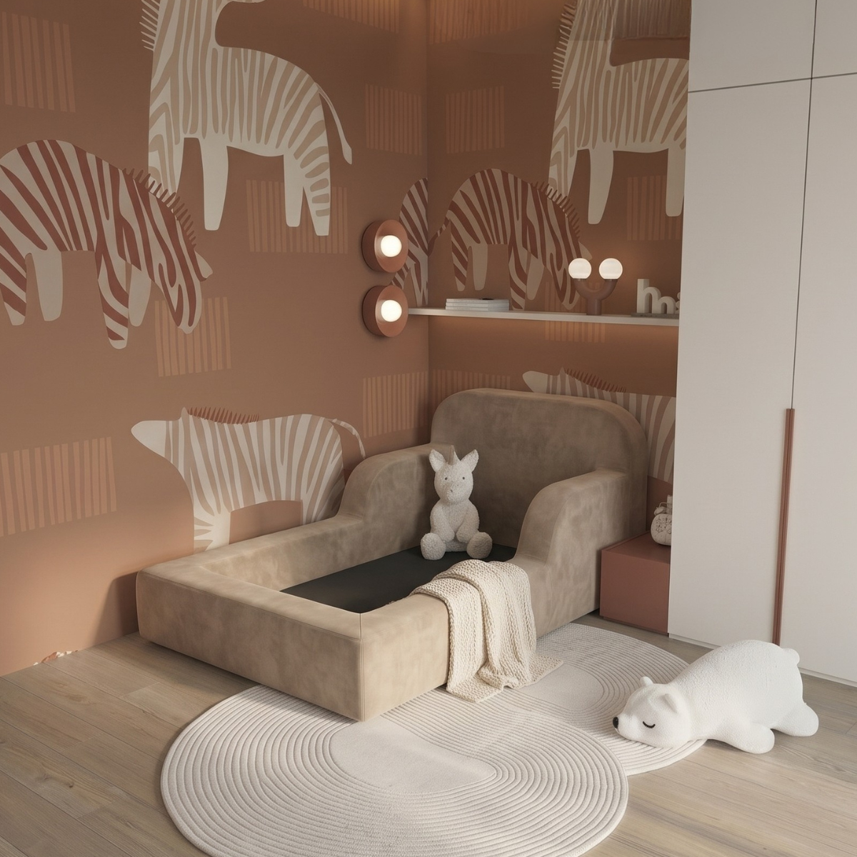 Cama Montessoriana Infantil Pluma Mini 100% Espuma - Sem Colchão, Cinza - imagem 3 | Modifika